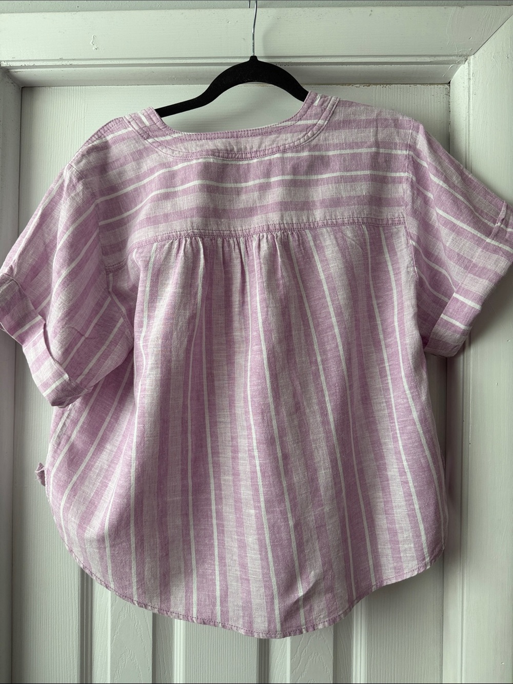 Pilcro Lavender & White Striped V-Neck Top - size M - Anthropologie brand - Picture 4 of 6